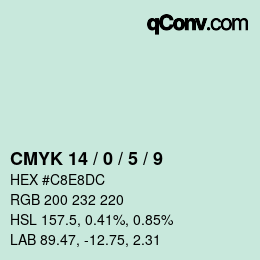颜色代码: CMYK 14 / 0 / 5 / 9 | qconv.com