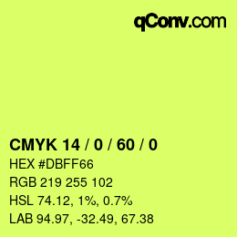 Color code: CMYK 14 / 0 / 60 / 0 | qconv.com