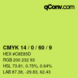 Color code: CMYK 14 / 0 / 60 / 9 | qconv.com