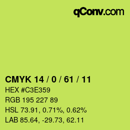 Código de color: CMYK 14 / 0 / 61 / 11 | qconv.com