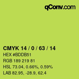 Código de color: CMYK 14 / 0 / 63 / 14 | qconv.com