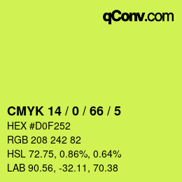 Color code: CMYK 14 / 0 / 66 / 5 | qconv.com