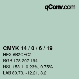 カラーコード: CMYK 14 / 0 / 6 / 19 | qconv.com