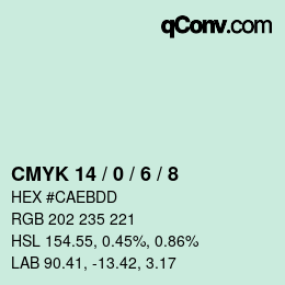 Color code: CMYK 14 / 0 / 6 / 8 | qconv.com