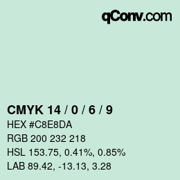 颜色代码: CMYK 14 / 0 / 6 / 9 | qconv.com