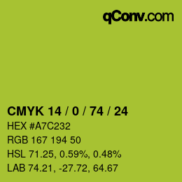 Código de color: CMYK 14 / 0 / 74 / 24 | qconv.com