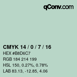 Color code: CMYK 14 / 0 / 7 / 16 | qconv.com