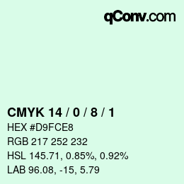 Farbcode: CMYK 14 / 0 / 8 / 1 | qconv.com