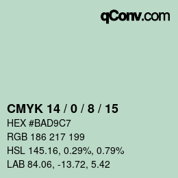颜色代码: CMYK 14 / 0 / 8 / 15 | qconv.com
