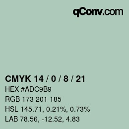 カラーコード: CMYK 14 / 0 / 8 / 21 | qconv.com