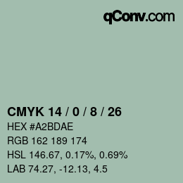 Color code: CMYK 14 / 0 / 8 / 26 | qconv.com