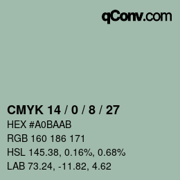 カラーコード: CMYK 14 / 0 / 8 / 27 | qconv.com