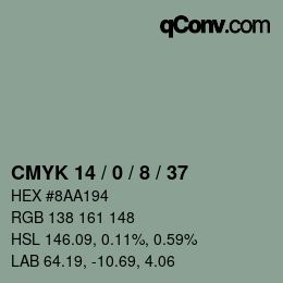 颜色代码: CMYK 14 / 0 / 8 / 37 | qconv.com