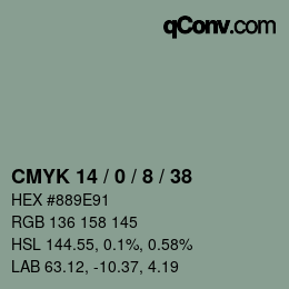 Código de color: CMYK 14 / 0 / 8 / 38 | qconv.com