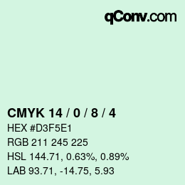 Color code: CMYK 14 / 0 / 8 / 4 | qconv.com