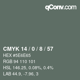 Color code: CMYK 14 / 0 / 8 / 57 | qconv.com