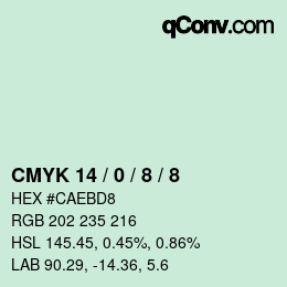 Color code: CMYK 14 / 0 / 8 / 8 | qconv.com