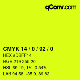 Color code: CMYK 14 / 0 / 92 / 0 | qconv.com