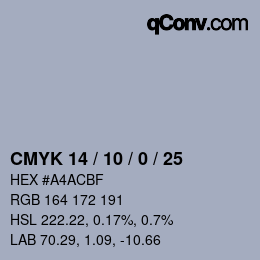 Color code: CMYK 14 / 10 / 0 / 25 | qconv.com