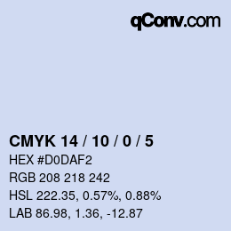 カラーコード: CMYK 14 / 10 / 0 / 5 | qconv.com