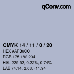 カラーコード: CMYK 14 / 11 / 0 / 20 | qconv.com