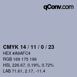 Color code: CMYK 14 / 11 / 0 / 23 | qconv.com