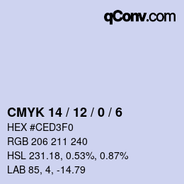 Color code: CMYK 14 / 12 / 0 / 6 | qconv.com