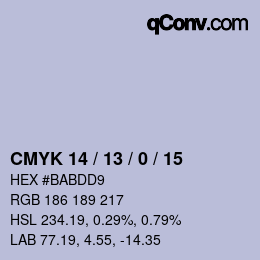カラーコード: CMYK 14 / 13 / 0 / 15 | qconv.com