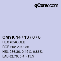 Color code: CMYK 14 / 13 / 0 / 8 | qconv.com