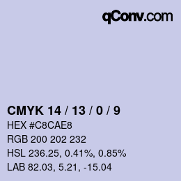 カラーコード: CMYK 14 / 13 / 0 / 9 | qconv.com