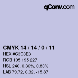 Color code: CMYK 14 / 14 / 0 / 11 | qconv.com