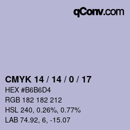 Color code: CMYK 14 / 14 / 0 / 17 | qconv.com