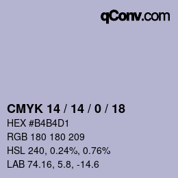 Color code: CMYK 14 / 14 / 0 / 18 | qconv.com