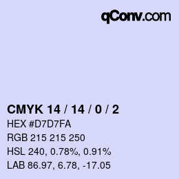 カラーコード: CMYK 14 / 14 / 0 / 2 | qconv.com