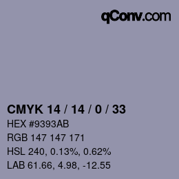 Color code: CMYK 14 / 14 / 0 / 33 | qconv.com