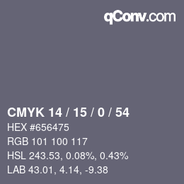 颜色代码: CMYK 14 / 15 / 0 / 54 | qconv.com