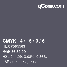 Color code: CMYK 14 / 15 / 0 / 61 | qconv.com