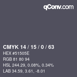 颜色代码: CMYK 14 / 15 / 0 / 63 | qconv.com