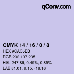 カラーコード: CMYK 14 / 16 / 0 / 8 | qconv.com