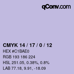 カラーコード: CMYK 14 / 17 / 0 / 12 | qconv.com