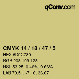 Color code: CMYK 14 / 18 / 47 / 5 | qconv.com