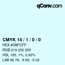 Color code: CMYK 14 / 1 / 0 / 0 | qconv.com