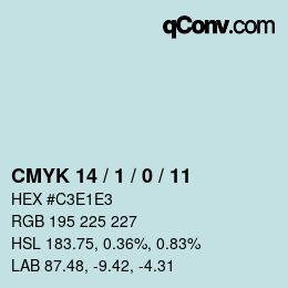 カラーコード: CMYK 14 / 1 / 0 / 11 | qconv.com