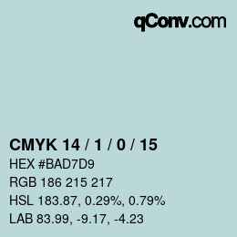 Color code: CMYK 14 / 1 / 0 / 15 | qconv.com