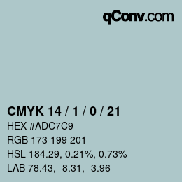 カラーコード: CMYK 14 / 1 / 0 / 21 | qconv.com