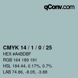 カラーコード: CMYK 14 / 1 / 0 / 25 | qconv.com