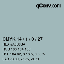 カラーコード: CMYK 14 / 1 / 0 / 27 | qconv.com