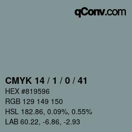颜色代码: CMYK 14 / 1 / 0 / 41 | qconv.com