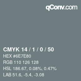 Color code: CMYK 14 / 1 / 0 / 50 | qconv.com