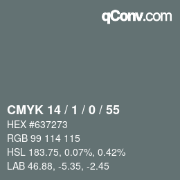 カラーコード: CMYK 14 / 1 / 0 / 55 | qconv.com